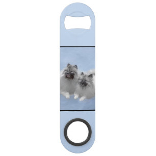 Abrebotellas De Bar Keeshond Pair de Kees pintura animal original