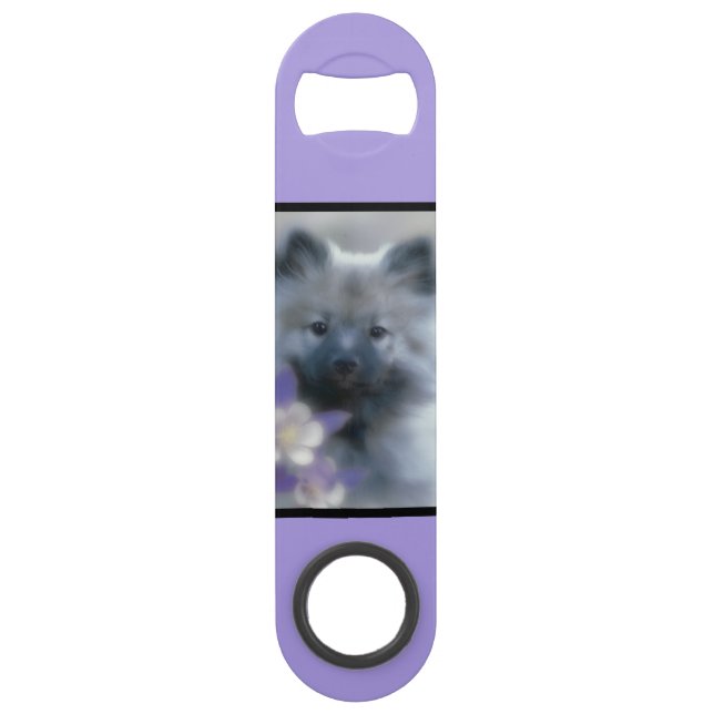 Abrebotellas De Bar Keeshond y Columbine - Fotografía de perro (Reverso)