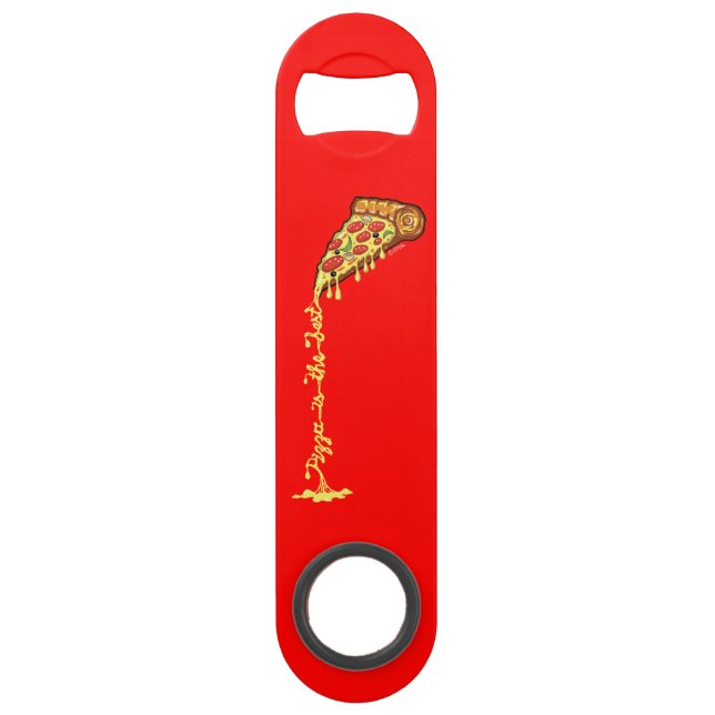 Abrebotellas De Bar La pizza es el mejor (Reverso)