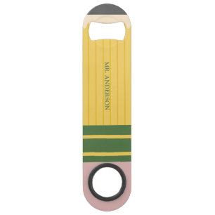 Abrebotellas De Bar Lápiz personalizado para escuela amarilla clásic