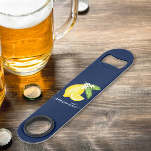 Abrebotellas De Bar Lemon Citrus Monogram Navy Blue