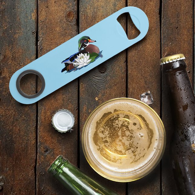 Abrebotellas De Bar Lirio de agua de pato de madera (Subido por el creador)