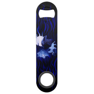 Abrebotellas De Bar Lobos y Raven con luna llena