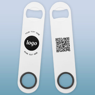 Abrebotellas De Bar Logotipo simple con texto QR Code Business