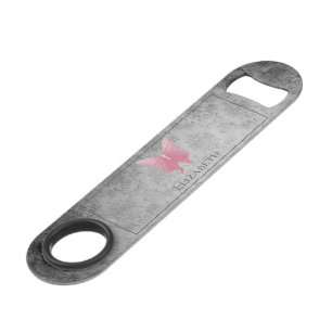 Abrebotellas De Bar Mariposa de guijarro rosa