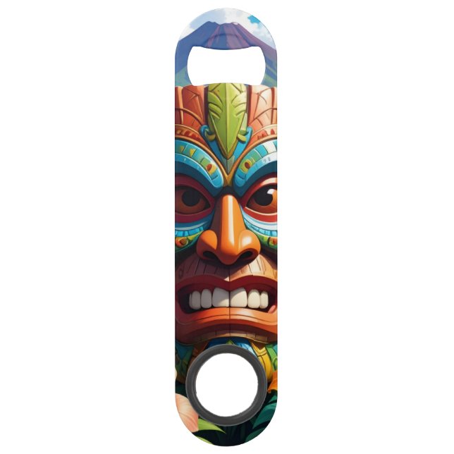 Abrebotellas De Bar Máscara Tiki (Anverso)