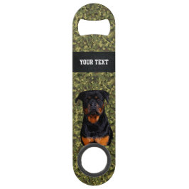 Abrebotellas De Bar Mascota Green Camo Dog Rottweiler Nombre animal Gu
