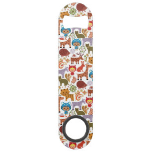 Abrebotellas De Bar Modelo abstracto del niño y de los animales