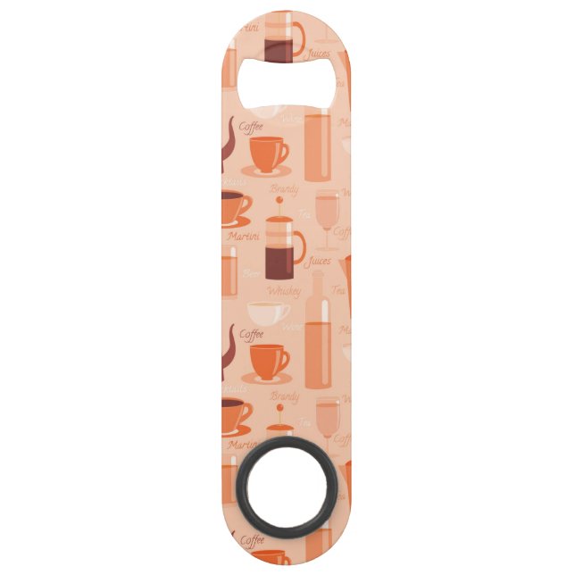 Abrebotellas De Bar Modelo con las bebidas y el texto (Anverso)