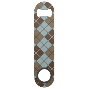 Abrebotellas De Bar Modelo de Argyle en azul y de color topo