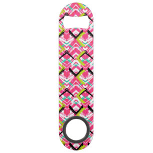 Abrebotellas De Bar Modelo de zigzag rosado dibujado mano