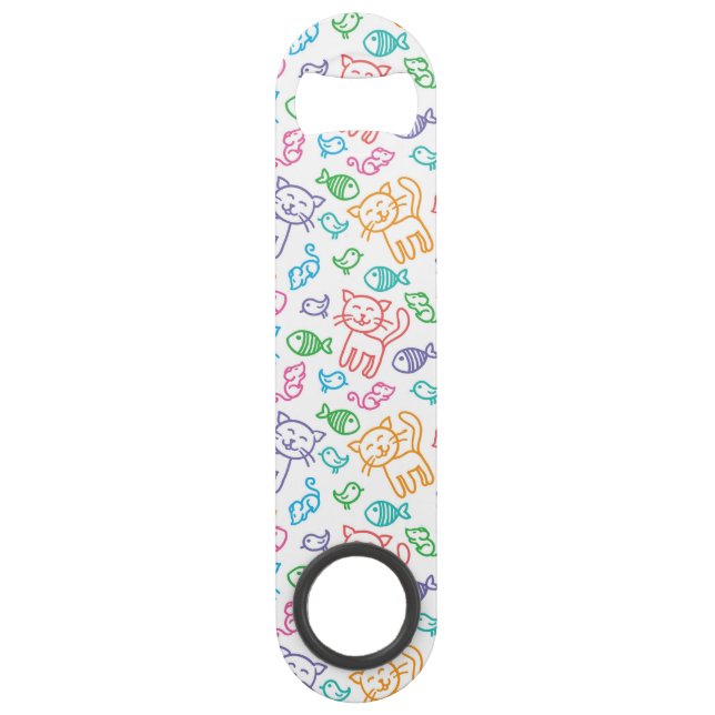 Abrebotellas De Bar modelo del gato (Anverso)