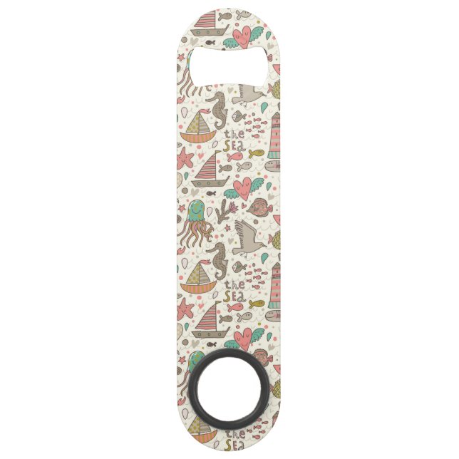 Abrebotellas De Bar Modelo divertido del verano con las naves (Anverso)