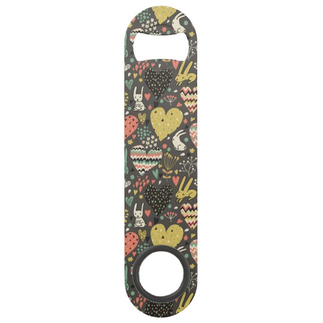 Abrebotellas De Bar Modelo lindo de los conejitos del amor con los (Anverso)