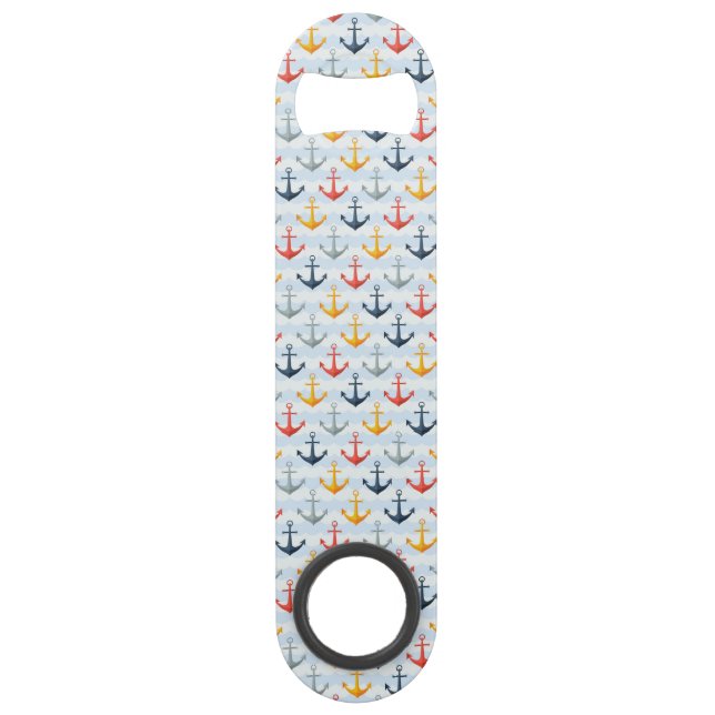 Abrebotellas De Bar Modelo náutico con las anclas (Anverso)