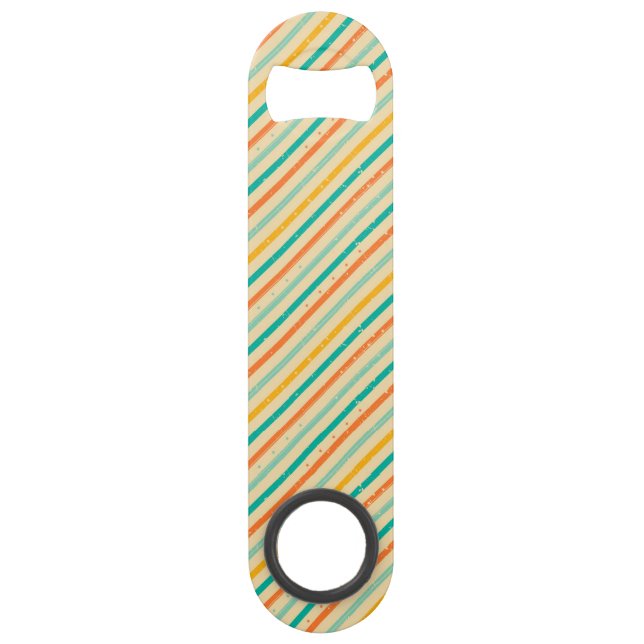 Abrebotellas De Bar Modelo rayado del grunge retro (Anverso)