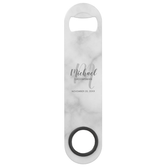 Abrebotellas De Bar Modern Script Personalized Groomsmen (Anverso)