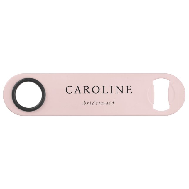 Abrebotellas De Bar Moderna dama de honor rosa elegante (Reverso Horizontal)