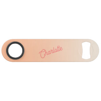 Abrebotellas De Bar Monograma Nombre Peach moderno