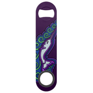 Abrebotellas De Bar Narwhal agita el dibujo colorido de estilo celta