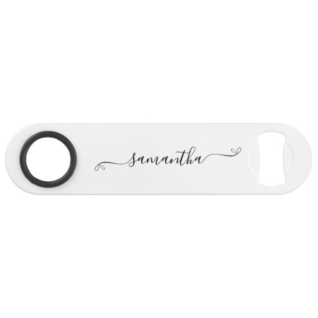 Abrebotellas De Bar Nombre de firma con lazo lindo (Anverso (Horizontal))