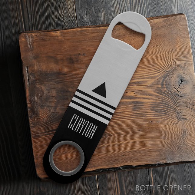 Abrebotellas De Bar Nombre personalizado de diseño de hongos de plata  (Custom Monogram Bottle Opener)