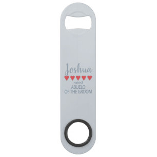 Abrebotellas De Bar Novia y Cortejo 5 Corazones Abuelo del Novio