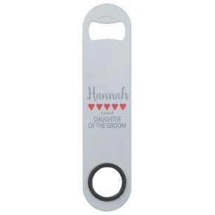 Abrebotellas De Bar Novia y Cortejo 5 Hija del Novio con 5 Corazones