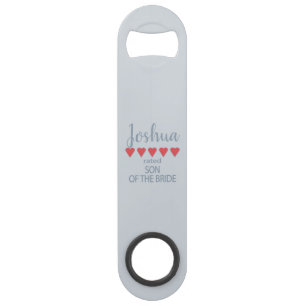 Abrebotellas De Bar Novia y Cortejo Nupcial 5 Corazón Hijo de la Novia