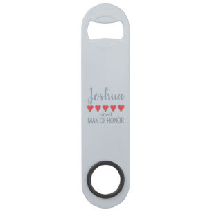 Abrebotellas De Bar Novia y Cortejo Nupcial 5 Corazones Hombre de Hono