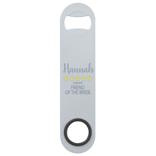 Abrebotellas De Bar Novia y Cortejo Nupcial 5 Estrellas Amiga de la No (Anverso)