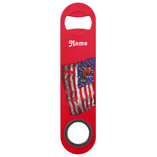 Abrebotellas De Bar Orgullosa bandera de granjero patriótico Thunder_C