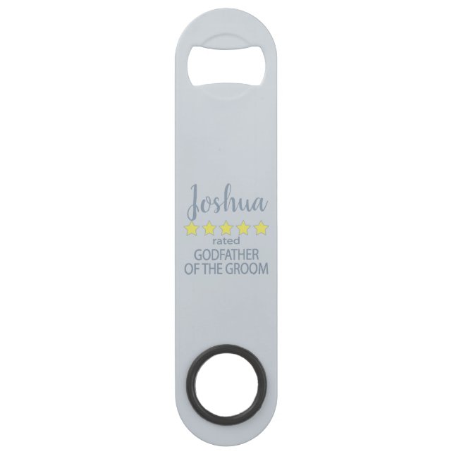 Abrebotellas De Bar Padrino del Novio de 5 Estrellas para Novia y Cort (Anverso)