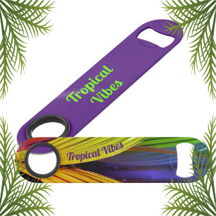 Abrebotellas De Bar Palmeras Tropicales Personalizable Púrpura Brillan