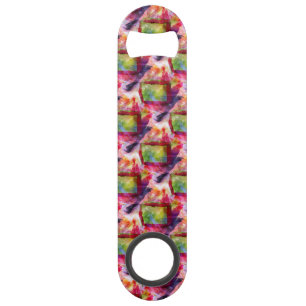 Abrebotellas De Bar Papel pintado verde, rojo abstracto