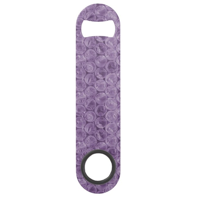 Abrebotellas De Bar patrón de burbujas de plástico morado (Anverso)