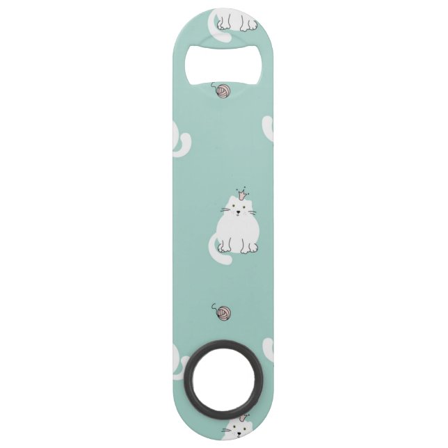 Abrebotellas De Bar Patrón de gato (Anverso)