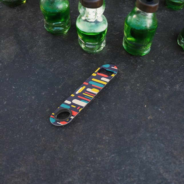 Abrebotellas De Bar Patrón de rectángulo redondeado geométrico (Bottle Openers)
