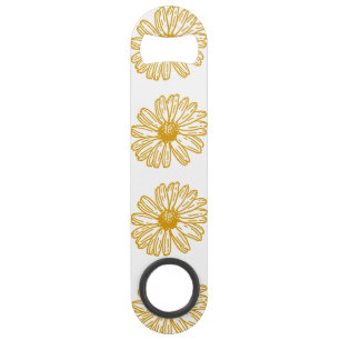 Abrebotellas De Bar Patrón floral de margarita dorada