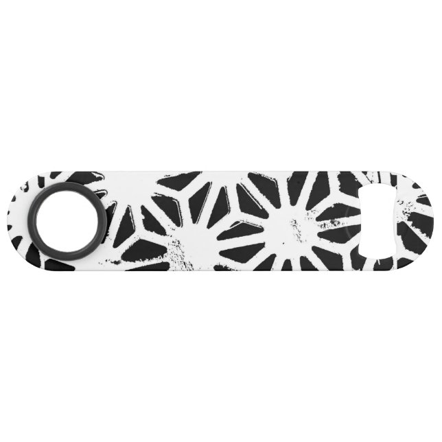 Abrebotellas De Bar Patrón geométrico en blanco y negro (Anverso (Horizontal))