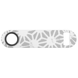 Abrebotellas De Bar Patrón geométrico gris y blanco