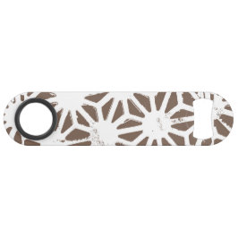 Abrebotellas De Bar Patrón geométrico marrón y blanco