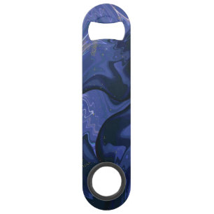 Abrebotellas De Bar Patrón moderno de mármol dorado oscuro azul marino