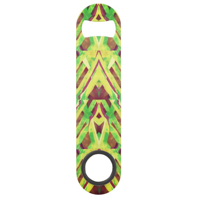 Abrebotellas De Bar Patrón verde y marrón (Anverso)