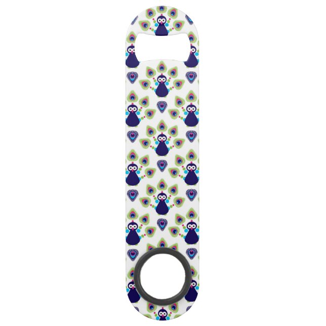 Abrebotellas De Bar pavo real exótico retro de la India (Anverso)