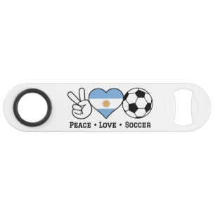 Abrebotellas De Bar Peace Love Soccer Argentina Bar Key