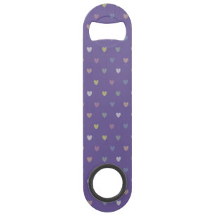Abrebotellas De Bar Pequeños corazones de polka en morado ultrvioleta