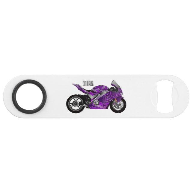 Abrebotellas De Bar Personalizado de motocicleta Purple (Anverso (Horizontal))