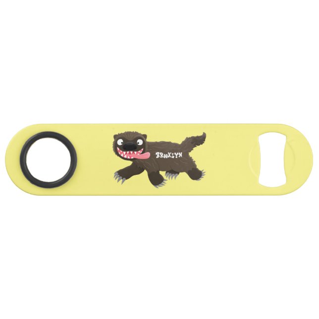Abrebotellas De Bar Personalizado de un animal lobverino hambriento (Anverso (Horizontal))