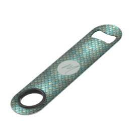 Abrebotellas De Bar Personalizado escalas azules iniciales texturizada